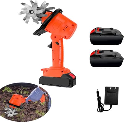 Accu Tuinfrees - 21V Elektrische Grondfrees - 2x 3000 mAh Accu - 235 RPM - Draadloze Cultivator voor Grondbewerking en Onkruid