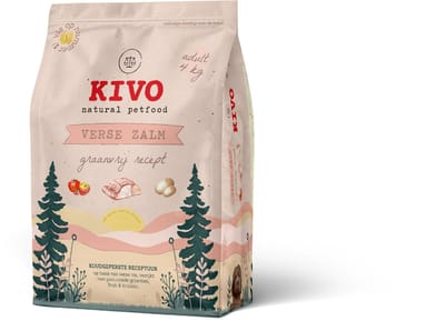 Kivo Petfood Hondenbrokken Verse Zalm - 4 kg - Koudgeperst - Graanvrij