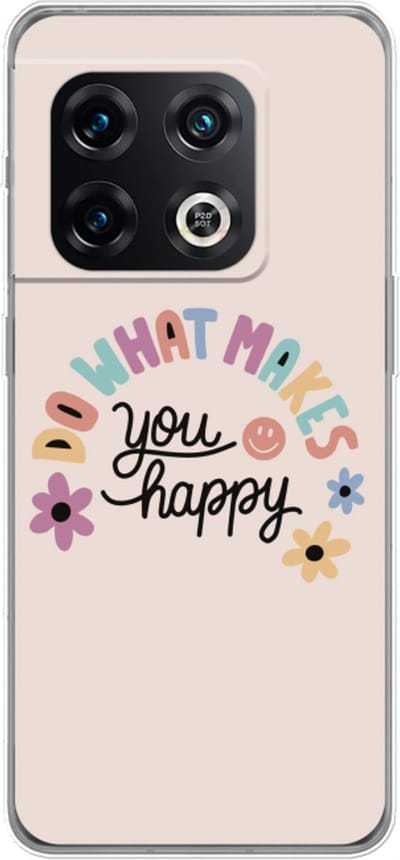 Case Company® - Hoesje geschikt voor OnePlus 10 Pro hoesje - Happy days - Soft Cover Telefoonhoesje - Bescherming aan alle Kanten en Schermrand