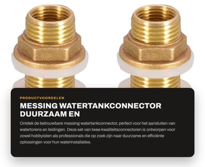 Dailygoods- Watertankconnector Robuust Ontwerp - Messing Connector - 1/2 Inch Mannelijk - 3/8 Inch Vrouwelijk - Duurzaam - Eenvoudig te Installeren - Fitting