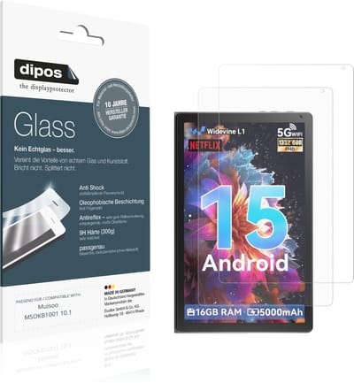 dipos – 2x Matte Pantserfolie geschikt voor Muisoo MSOKB1001 10.1 | 9H Screenprotector
