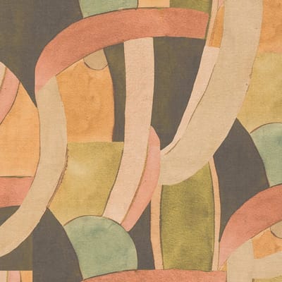 Grafisch behang Profhome 782143-GU vliesbehang hardvinyl warmdruk in reliëf glad met abstract patroon mat olijf geelgroen antraciet roodbruin 5,33 m2