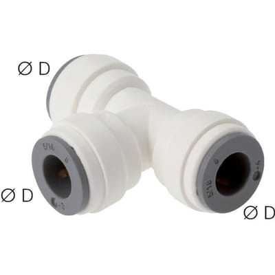 10mm T-koppeling POM Insteekfitting FDA EPDM [2 Stuks]