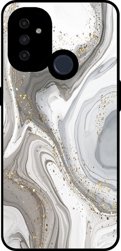 Smartphonica Telefoonhoesje Geschikt voor OnePlus Nord N100 met marmer opdruk - TPU backcover case marble design - Zilver geschikt voor OnePlus Nord N100