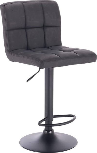 Barkruk Derla - Met hoge rugleuning - Barstoelen ergonomisch - Zithoogte 60-82cm - Antraciet - Set van 1 - Keuken en bar