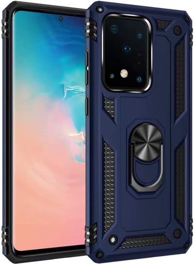 Anti-Shock Hybrid Ring Armor Hoesje Geschikt voor: Samsung Galaxy S20 Ultra - blauw