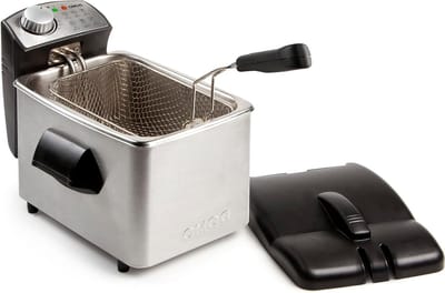 Friteuse - Frituurpan - Friet Bakken - Roestvrij Staal - 4 Liter - Zwart
