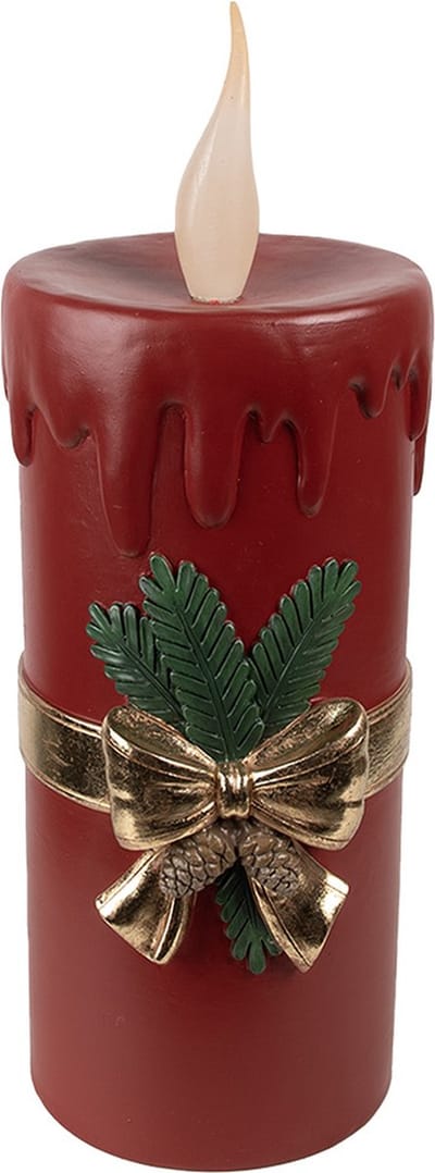 Clayre & Eef Kerstdecoratie met LED-verlichting 17x18x44 cm Rood Kunststof