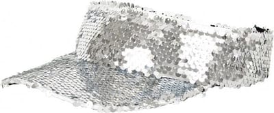 KIMU® Zonneklep Zilver Pailletten - Pet Zilveren Sequin - Glitter Open Visor Zonnehoed Klep Pride Toppers Glitters Hoed Petje Festival