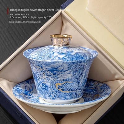 1 set San Cai Gai Kom Theekop Enkel Hoogwaardig Huishouden Zwevend Roterende Theekom Anti-broei Keramiek Kungfu Theeset 180ml