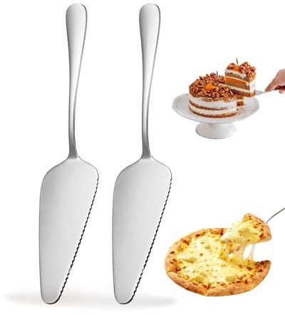 SnelShoppen - 2-Delige Taartserveerset RVS, Taartserver met Mes, Veelzijdige Taartlepel voor Feest, Restaurant, Keuken, Staal, 2 Stuks