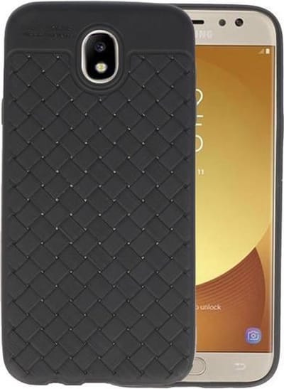 Zwart Geweven TPU case hoesje voor Samsung Galaxy J7 2017 / Pro