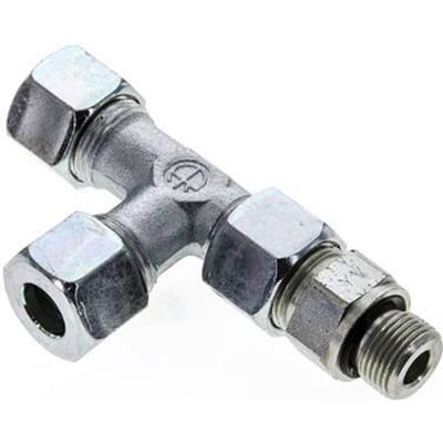 12S & G3/8'' Verzinkt Stalen L-Snijringkoppeling Buitendraad 630bar Verstelbaar ISO 8434-1
