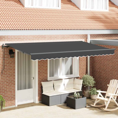 vidaXL - Uitschuifbare - luifel - Antraciet - 400 - x - 200 - cm - Stof