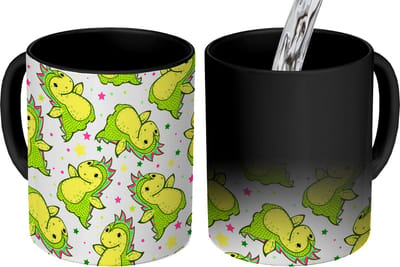 Magische Mok - Foto op Warmte Mokken - Koffiemok - Draak - Jongen - Sterren - Regenboog - Design - Magic Mok - Beker - 350 ML - Theemok