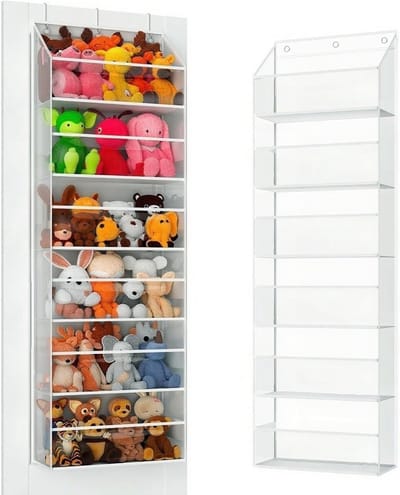 Hangorganizer voor knuffeldieren en speelgoed, 6-laagse transparante tas voor achter de deur, ideaal voor babyartikelen en opbergruimte