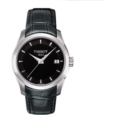 Tissot Kutu Series Quartz Uurwerk 100 Meter Waterbestendig Horloge Dameshorloges Zwart T035.210.16.051.00 Black Dial Belt black