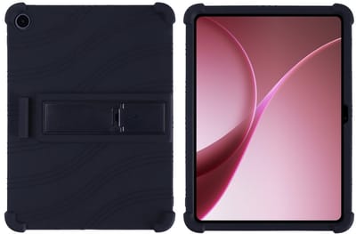 Coverup Tablethoes geschikt voor OnePlus Pad Go 2 Hoesje - Siliconen Back Cover met Kickstand - Zwart