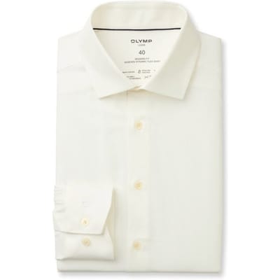 OLYMP Luxor 24/7 modern fit overhemd - twill - lichtbeige - Strijkvriendelijk - Boordmaat: 48