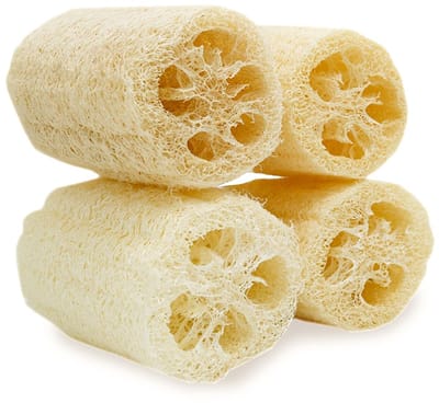 Loofah Douche Spons - Plantgebaseerd - 4 Stuks - Bodyscrubber & Gezichtsreiniger - Duurzame Afwaspons - Natuurspons - Plasticvrij - Loofah Body Sponge - Soft