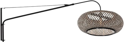 Wandlamp Maze-Natural 4449ZW – Zwart armatuur van bamboe en metaal, Ø60 cm, draaibaar en uitschuifbaar, Merk Steinhauer, trendy stijl, ideaal voor binnengebruik