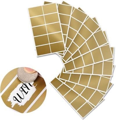 Krasstickers DIY - Zelfklevend - Feestjes Knutselen - Kraslaag Verwijderbaar - 60 x 40 mm - Goud