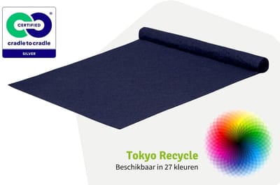 GJ Floors - Budget loper Tokyo Recycle | Marineblauw - Breedte x Lengte: 1 meter / 5 meter