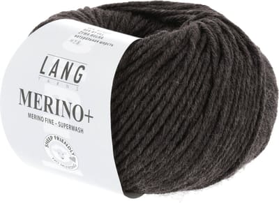 Lang Yarns Merino Plus - 368 donkerbruin mix - Merinowol Garen