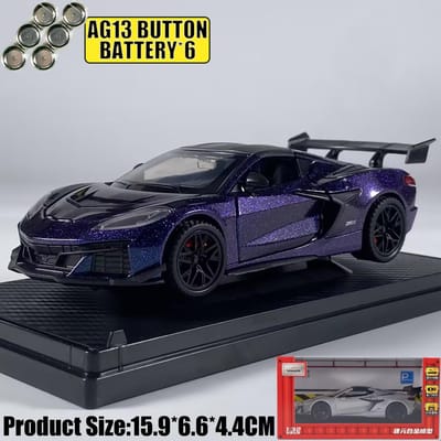 1:32 Chevrolet Corvette C8 Zr1X Version Améliorée Piste Supercar Alliage Métal Moulé Sous Pression Modèle Voiture Simulation Miniature Cadeaux de Fête