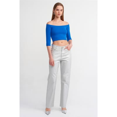 Dames Off-shoulder Crop Blouse