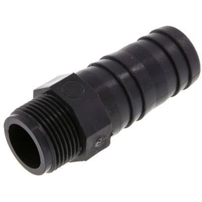 25 mm & G3/4'' PVC-U Slangpilaar buitendraad 76mm EN 1452-3 [5 Stuks]