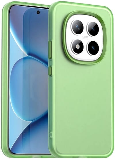 Hoesje geschikt voor Xiaomi Redmi Note 15 Pro 5G - Phonesta HardFrost Semi-Transparante Back Cover - Mat Groen