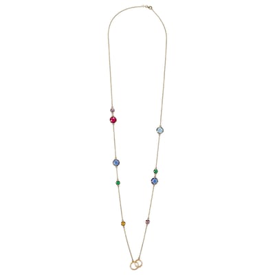 Orphelia ZK-7409/G - Ketting - Zilver 925 verguld - Multicolor Stenen - 90 cm