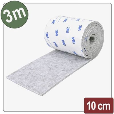 Quadrios 26SA122 Viltglijders Zelfklevend, Rond Grijs (l x b x h) 3000 x 100 x 4 mm 3 m