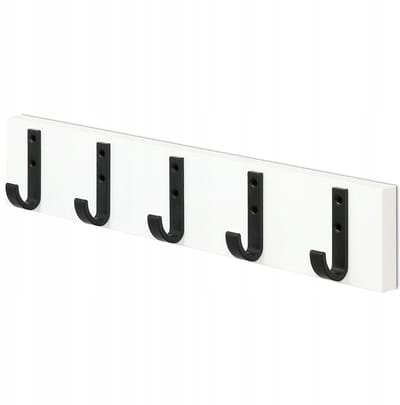 Universele Witte Wandkapstok 45cm met 5 Haken