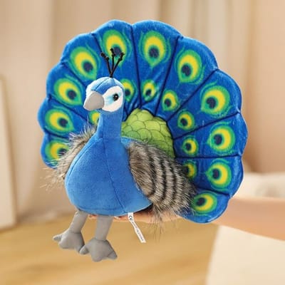 1 stuks 25 * 30 cm Simulatie Pauw Pluche Speelgoed Kawaii Gevuld Zacht Dier Pauwenvrouwtje Speelgoed Mooi Huis Verjaardag Kerst Decoratie Cadeaus 25*30cm
