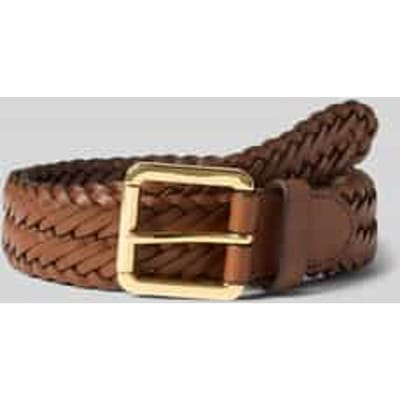 leren riem in vlechtlook met doornsluiting