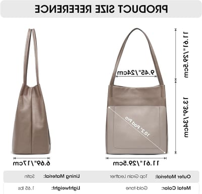 Dames Soft Genuine Leather Tote Bag - Schoudertas, Handtas met Magnetische Sluiting en Ruime Opbergruimte