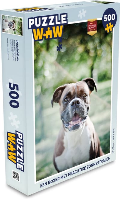 Puzzel Een Boxer met prachtige zonnestralen - Legpuzzel - Puzzel 500 stukjes