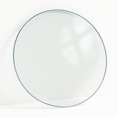 Wallfluent - Tafelblad Glas - 50 cm - Transparant Tafelblad - Rond Tafelblad Glas - Veiligheidsglas - Transparant Glazen Tafelblad voor de Woonkamer - Glazen Plaat - Glasplaat Tafel