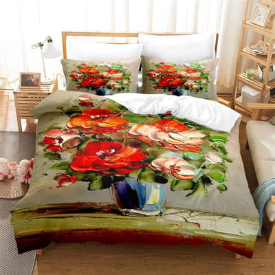 Mooie Bloemen Beddengoed Dekbedovertrek Mode Beddengoed Set King Dekbedovertrek Bedset Meisjes Jongens Beddengoed Dekbedovertrek Set Beddengoed US King(264x228cm)