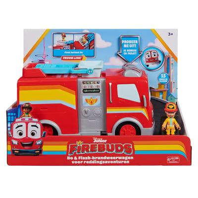 Disney Firebuds Vuur Vriendjes - Interactieve Bo & Flash Brandweerwagen met licht en geluid