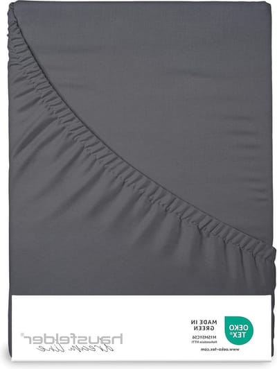 Premium Topper Hoeslaken 140x200 100% Jersey Katoen Oeko-TEX Antraciet Zwart 15 cm Topperhoogte Boxspringbed