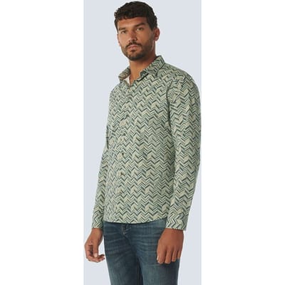 No Excess Shirt Stretch Allover Printed Pacific Maat: XXL | Casual Overhemden Outlet | Heren | Groen