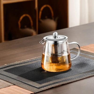 Grote Capaciteit Hittebestendige Glazen Theepot van Hoog Borosilicaat met Roestvrijstalen Thee-zeef Inzetstukken Kan Thuis Glas Theeservies