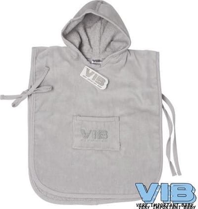 VIB® - Poncho voor kinderen Katoen - VIB (Grijs) - Babykleertjes - Baby cadeau - zwangerschap aankondiging - geboorte cadeau