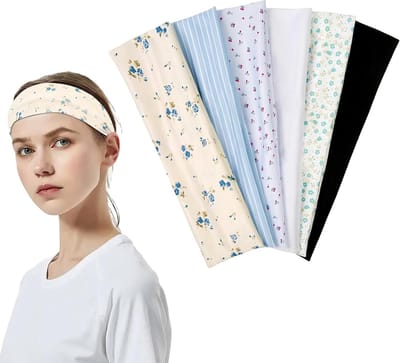 Elastische haarbanden voor vrouwen - Ideaal voor yoga, make-up en hardlopen - Ademend en vochtabsorberend ontwerp, set van 6