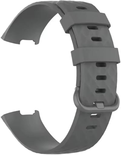 CHPN - Horlogebandje - Bandje geschikt voor Fitbit - Fitbit charge 3 en 4 - Sportbandje - Grijs - M/L - Horlogeband - Excl. fitbit - Armband - Polsband