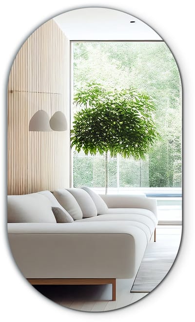 Tulup Spiegel - Oval Spiegel - 52 cm x 90 cm - Ovalen Spiegel - Halspiegel - Lange Ovale Spiegel - Ovale Spiegel - Wandspiegel in Loftstijl