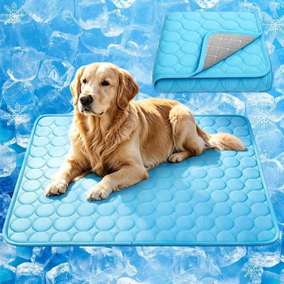 Huisdiermat - Geschikt voor katten en honden - Wasbaar - Geschikt voor binnen- en buitengebruik - Past ook op autostoelen - Blauw - 70 x 50 cm